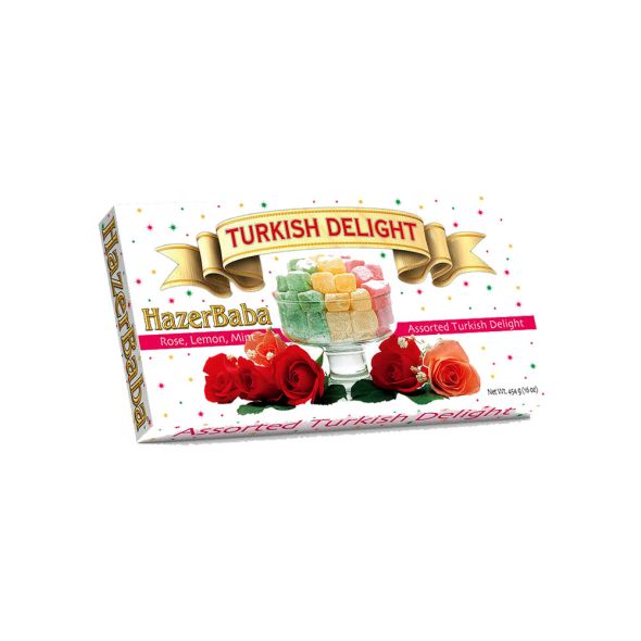 Hazer Baba Assorted Turkish Delight Rose, Lemon & Mint 454g