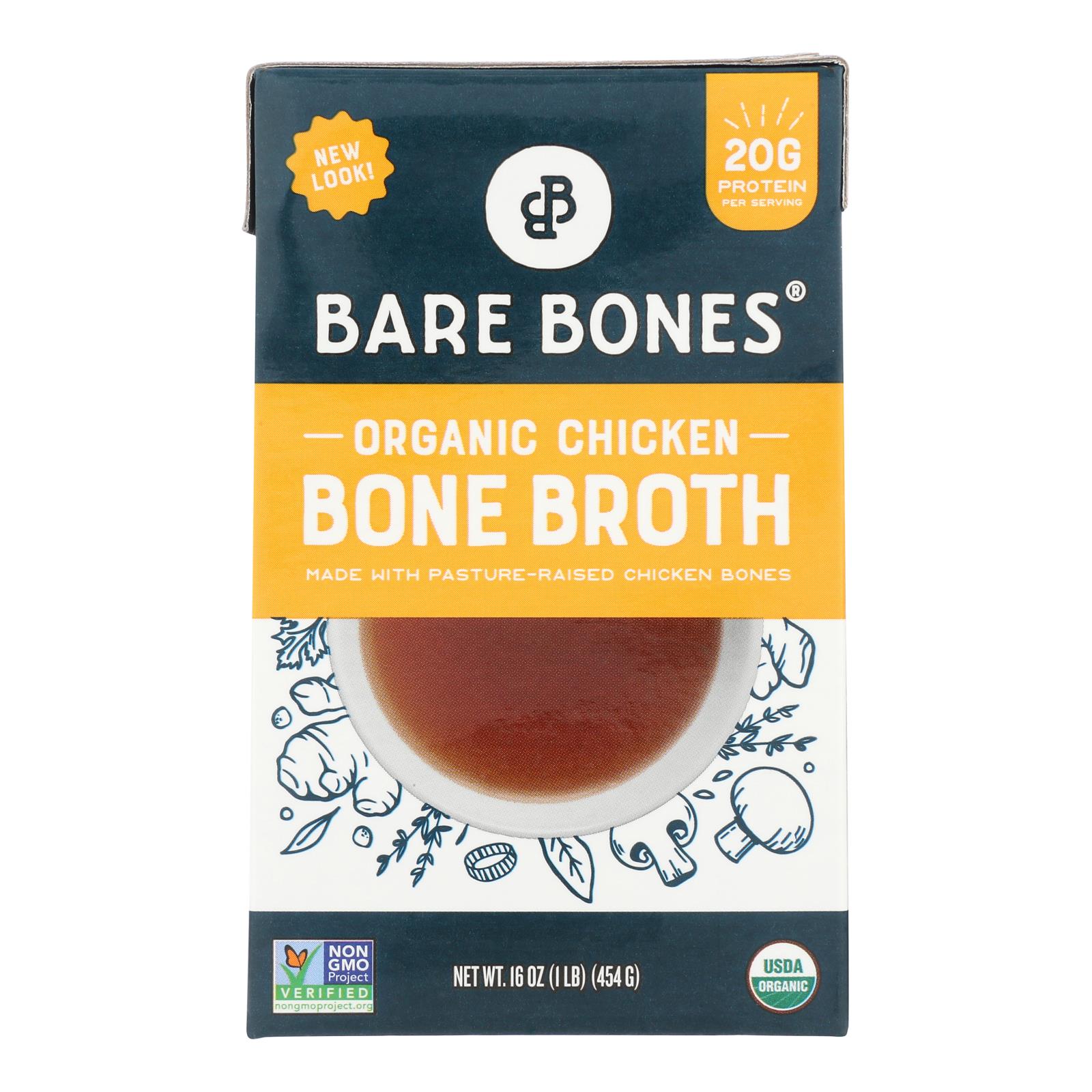 Bare Bones Pasture Raised Organic Chicken Bone Broth