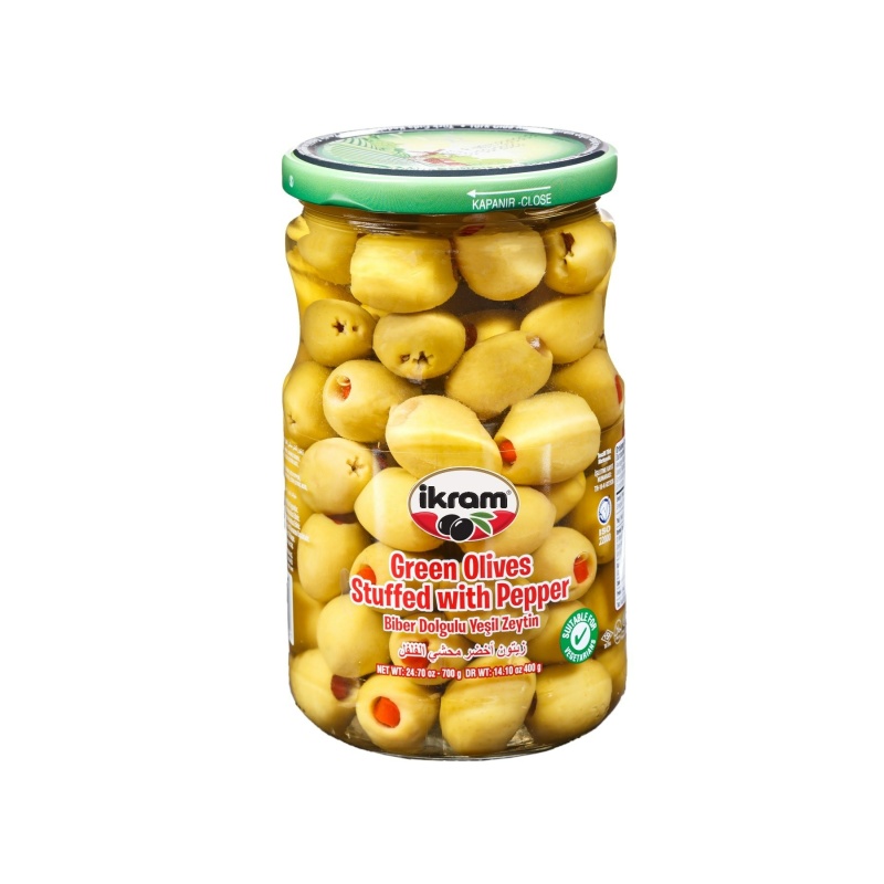Ikram Pepper Stuffed Green Olives - 14.10 Oz