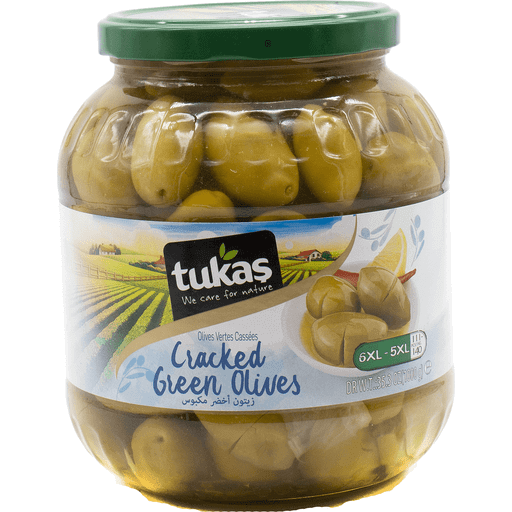Tukas Cracked Green Olives