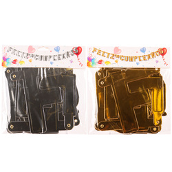 Feliz Cumpleanos Banner Gold/silver