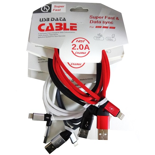USB Data Cable 2.0A Asst Clrs-whole