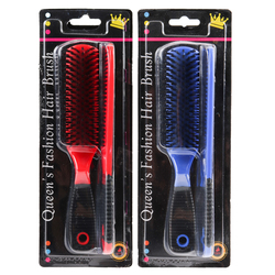 Hair Brush Bristle W/comb Asst Color