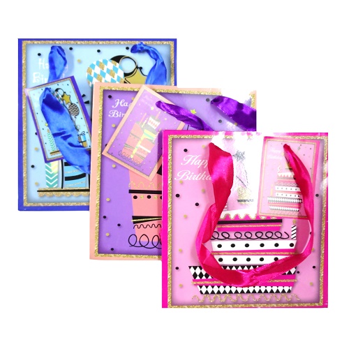 Gift Bags Happy Birthday XSmall Asst-whole