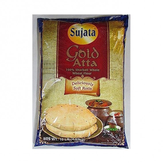 Sujata Gold Sharbati Whole Wheat Flour, 10 Pound