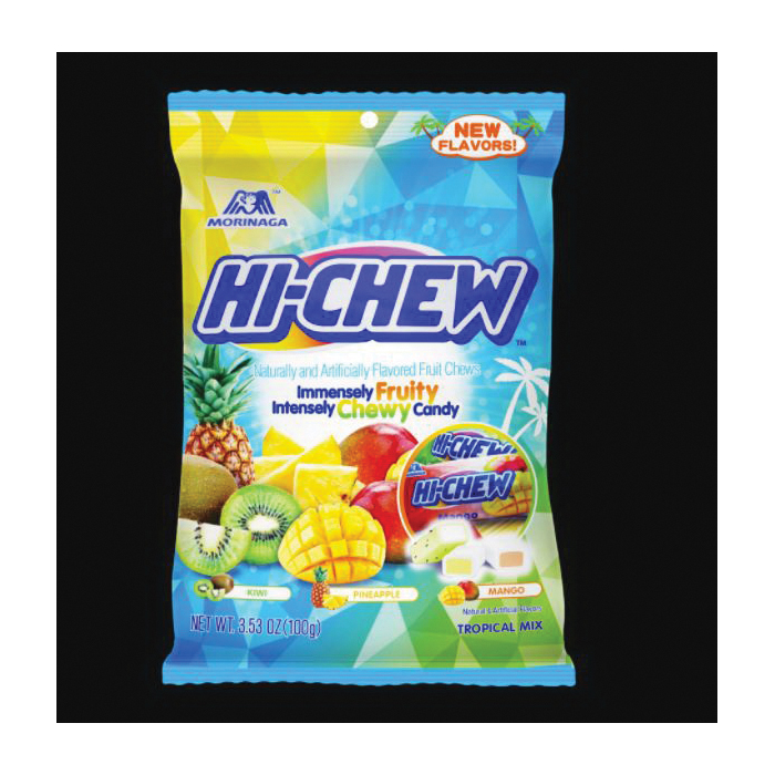 Hi-Chew Tropical Mix Kiwi/Pineapple/Mango Fruit Chews 3.53 Oz