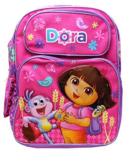 Nickelodeon Full Size Pink Dora The Explorer And Boots Laughs Kids Backpack