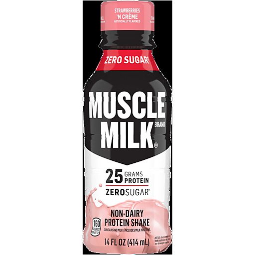 Muscle Milk Genuine Non Dairy Protein Shake Strawberries 'N Creme Artificially Flavored 14 Fl Oz Bottle