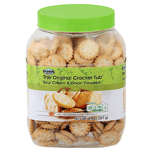 Global Brands Sour Cream & Onion Flavored Crackers 8.0 Oz