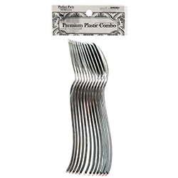 Plastic Silver Spoon 12ct #11431