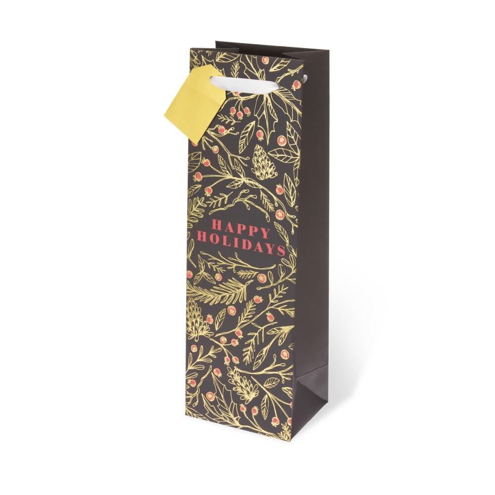 True Fabrications Holiday Floral Single Bottle Wine Bag