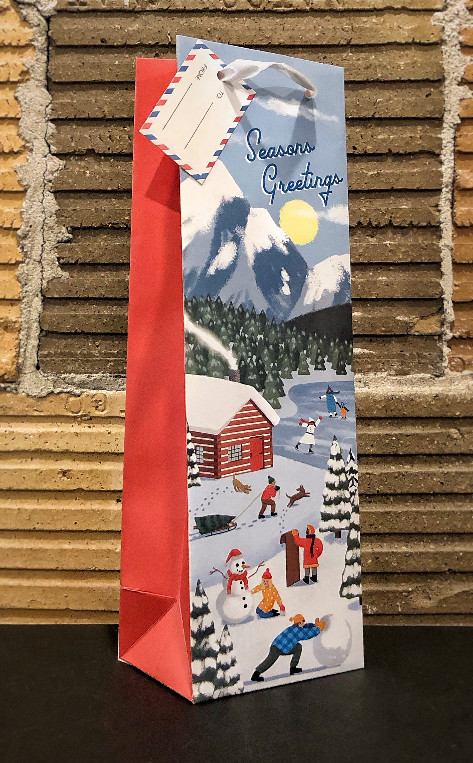Cakewalk (bags) Seasons Greetings Single-Bottle Wine Bag