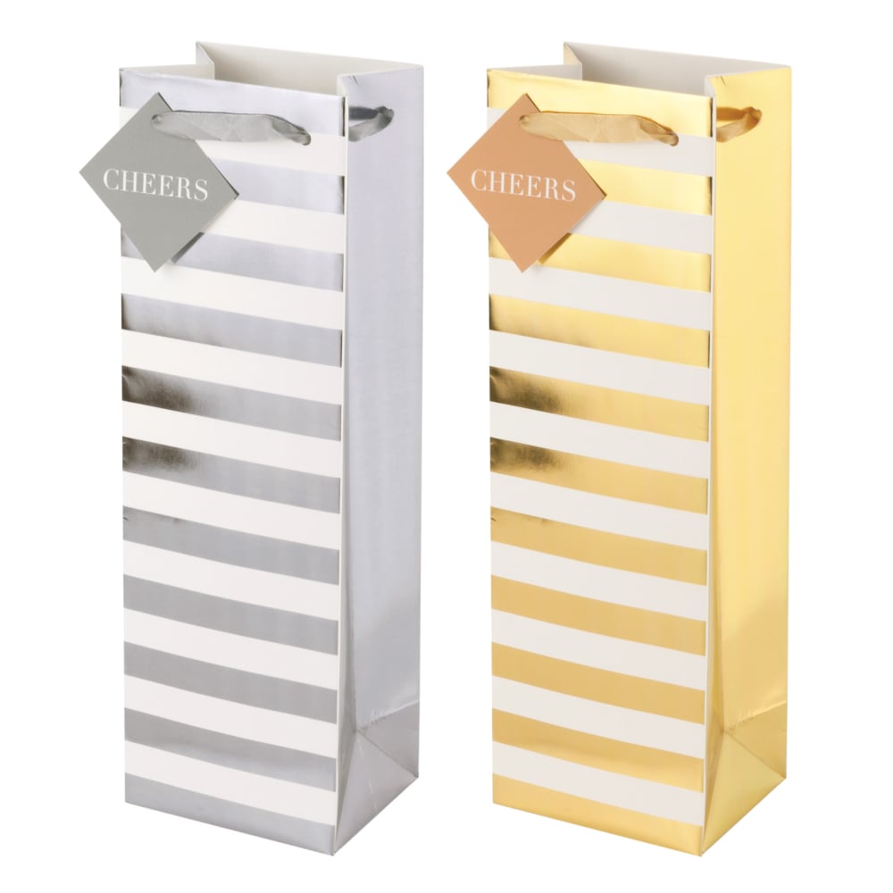 Cakewalk Assorted Ritzy Stripes Wine Bags