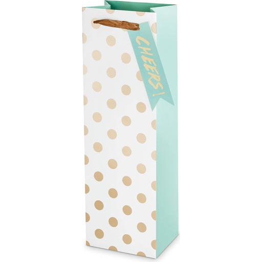 Cakewalk Assorted Large Gold Polka Dot Wine Bag