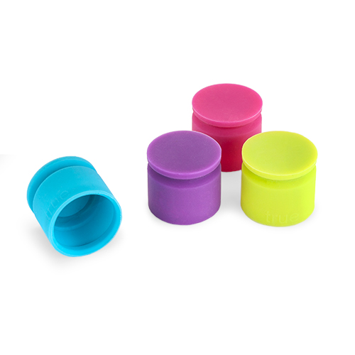 True Cap Set Of 4 Jewel Tone Bottle Stoppers