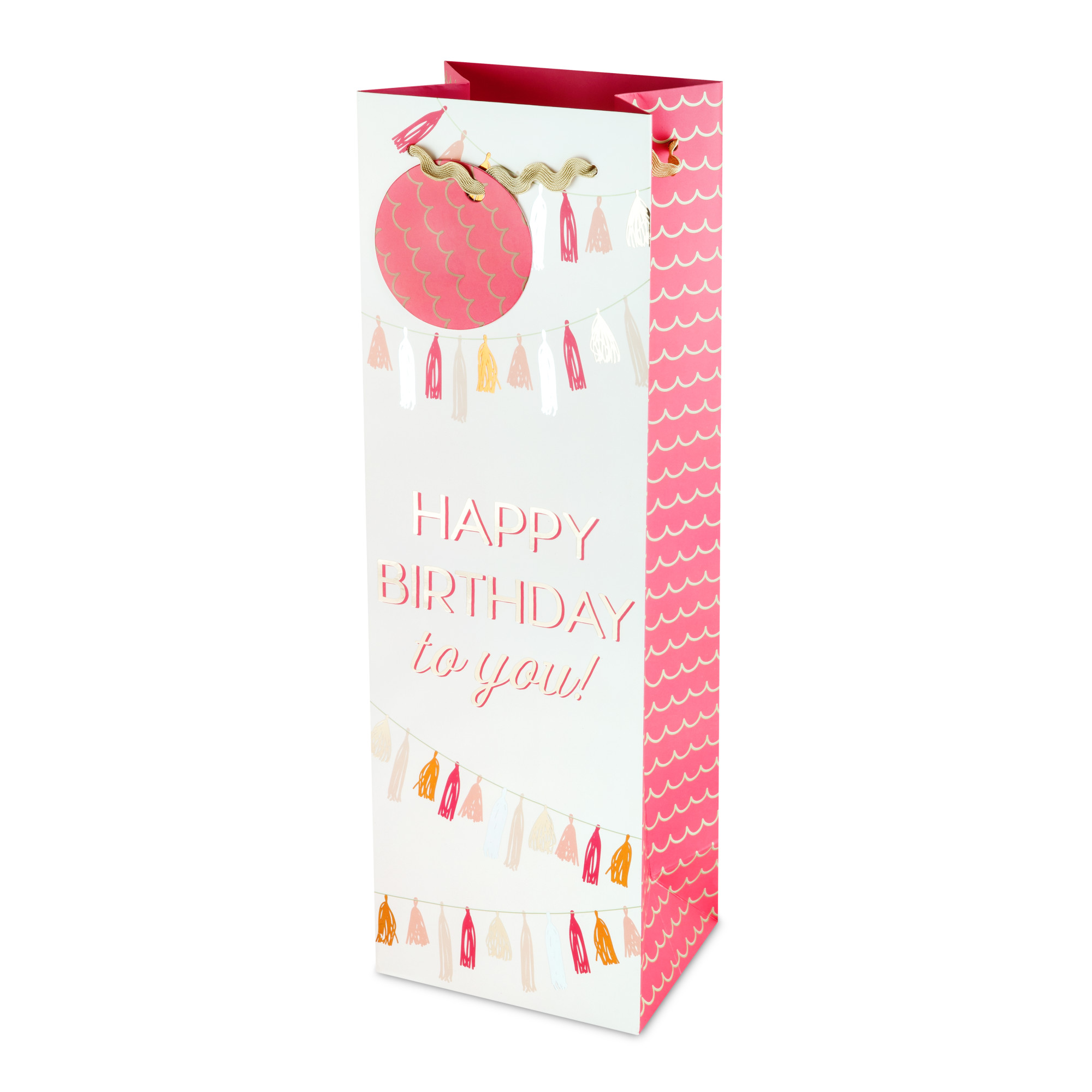 Cakewalk Happy Birthday Tassel Garland Wine Bag