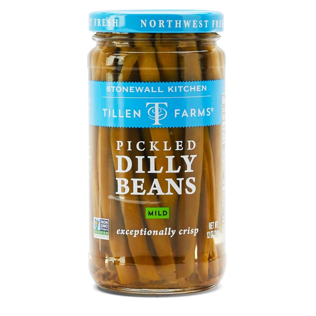 Distributed Consumables Tillen Farms Crispy Pickled Dilly Beans, Extra Mild, 12 Oz