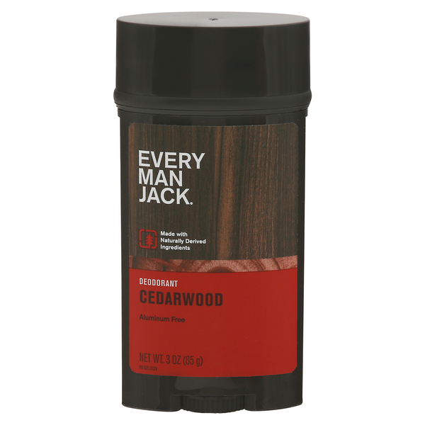 Every Man Jack Deodorant Stick Aluminum Free Cedarwood, 3 Oz