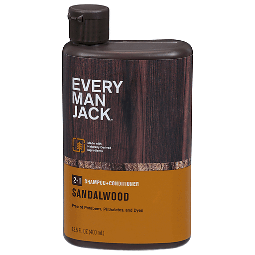 Every Man Jack Men's Nourishing Sandalwood Daily 2-in-1 Shampoo + Conditioner For All Hair Types- 13.5 Fl Oz