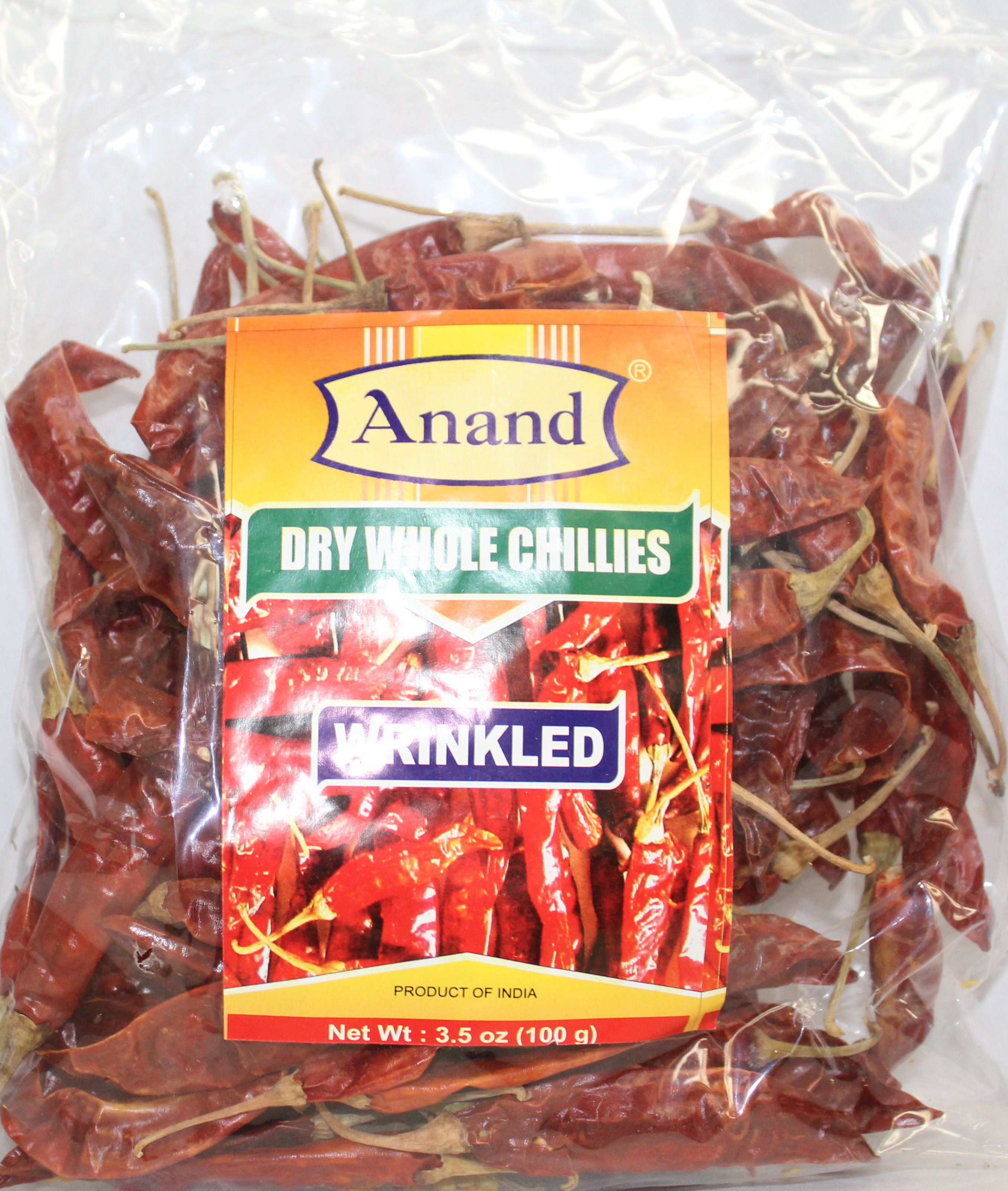 Anand Wrinkled Variety Dry Whole Chillies 100G