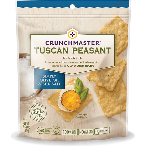 Crunchmaster Tuscan Peasant Crackers Simply Olive Oil & Sea Salt