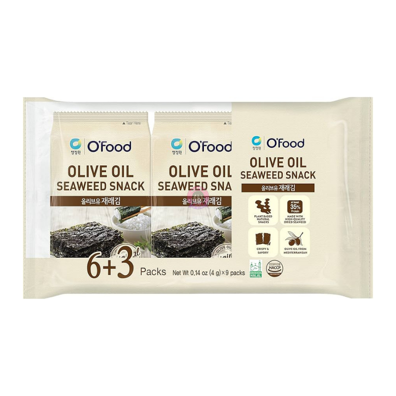 Chung Jung One Daesang O'Food Seasoned Seaweed Snack With Olive Oil 9pcks