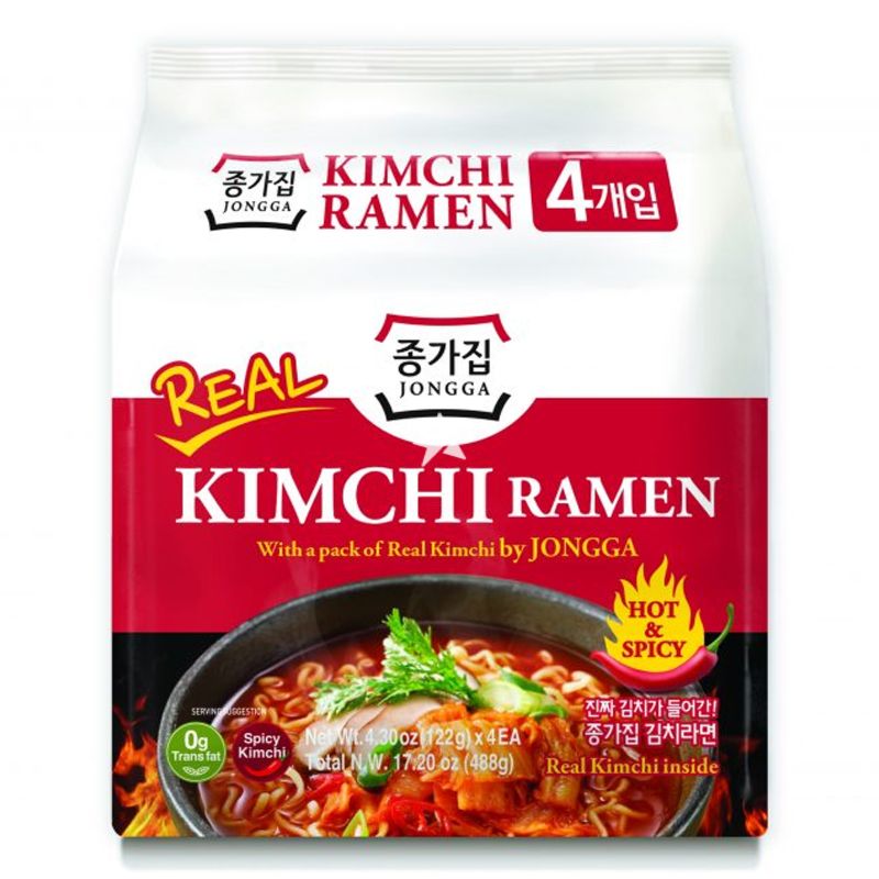 Jongga Kimchi Ramen (4 Pack) - Hot And Spicy 17.20oz