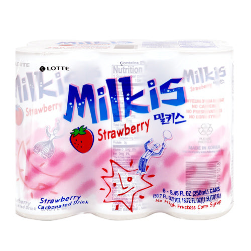 Soft Drinks Milkis Strawberry Carbonated Drink 8.45 Oz