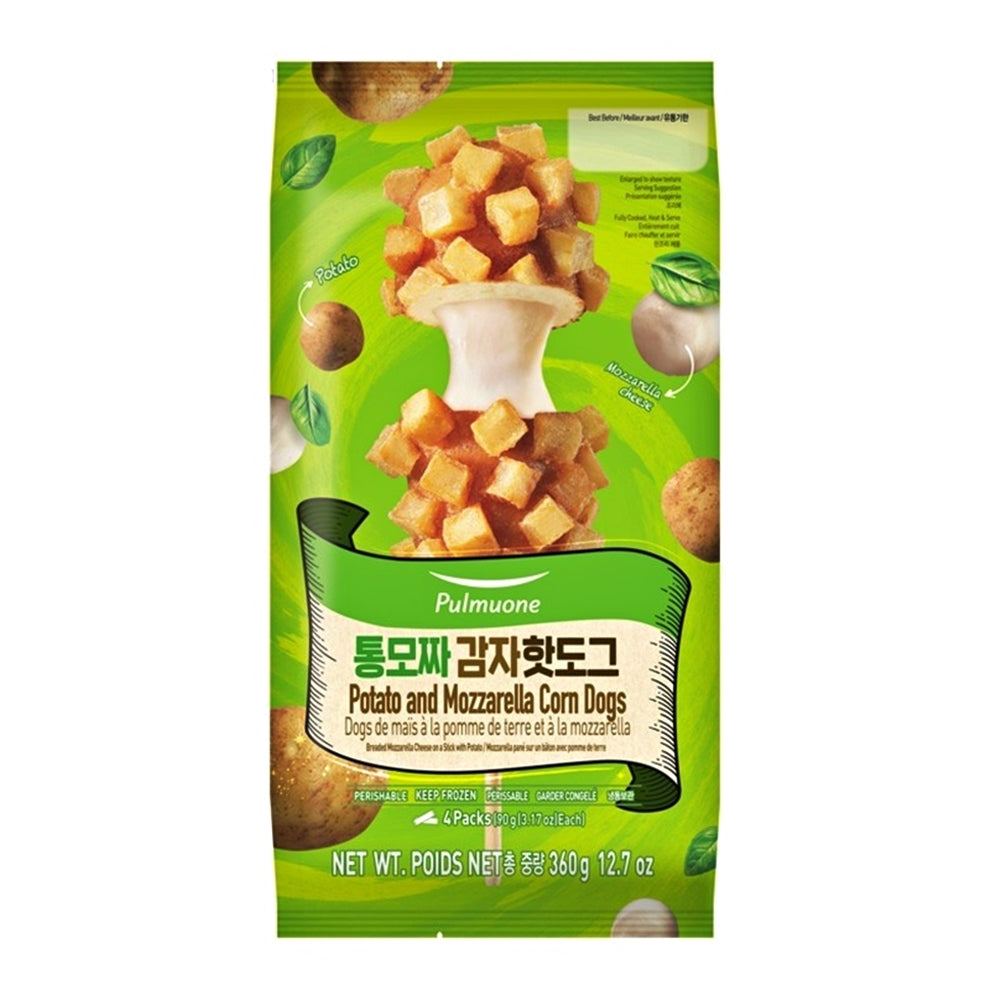 Pulmuone Korean Corn Dogs: Crispy Potato & Mozzarella