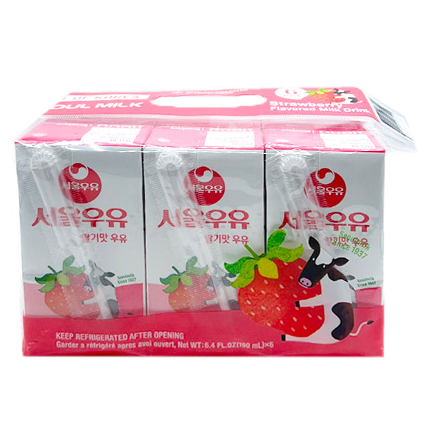 Seoul Milk-Strawberry Flavored Milk Drink 6pack