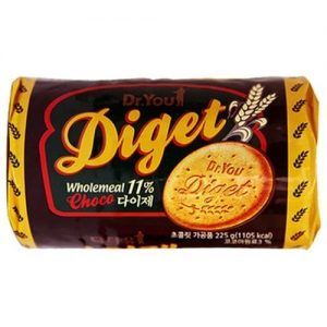 ORION DR.YOU DIGET BISCUIT 225g好丽友巧克力全麦消化饼干