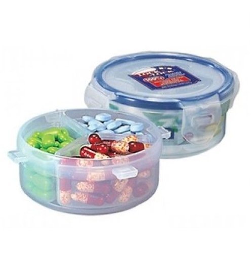 Lock & Lock, No BPA, Water Tight, Food Container With 3 Removable Dividers, 0.6