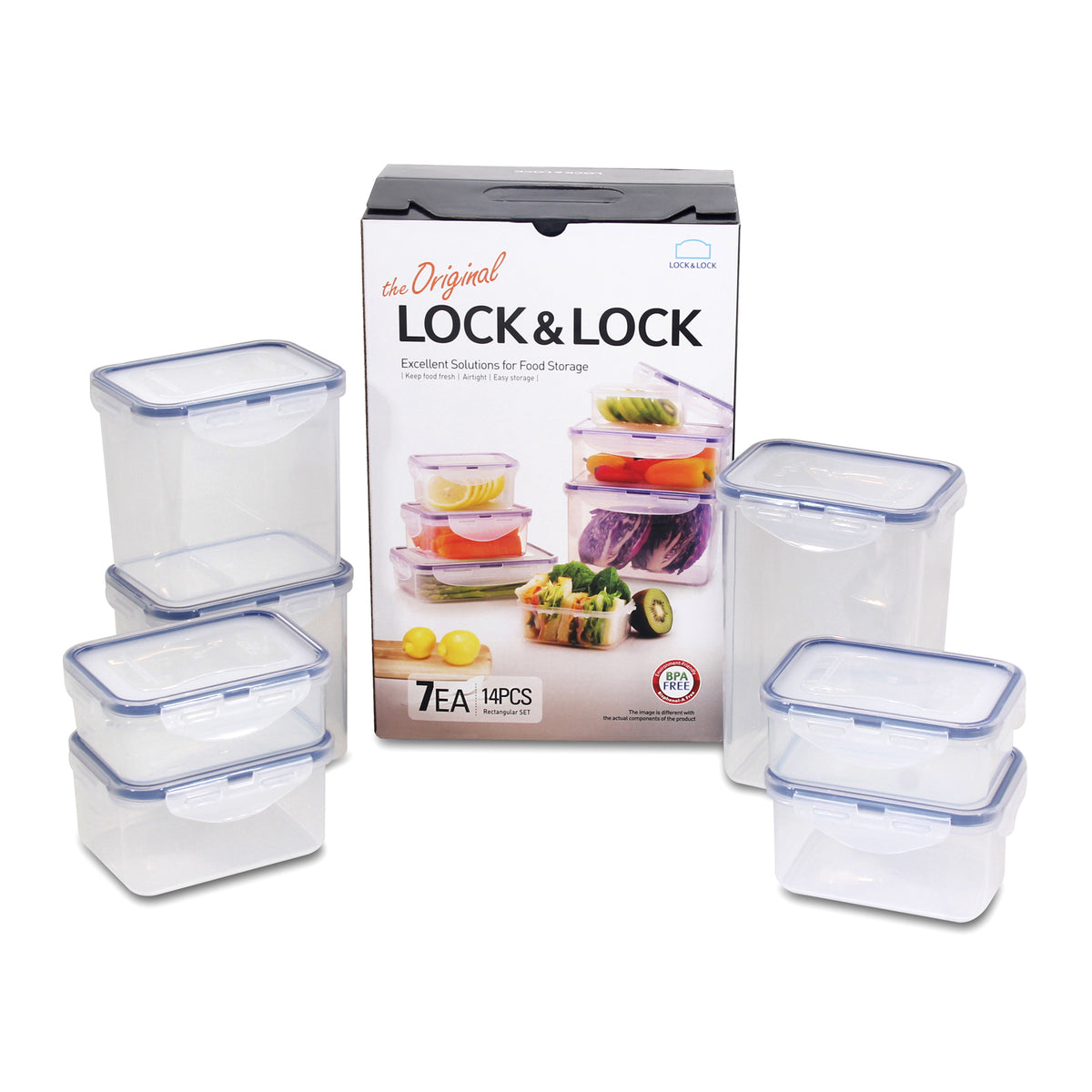 LocknLock Set Of 14 Piece Rectangular Classic Food Container (HPL818CS7)