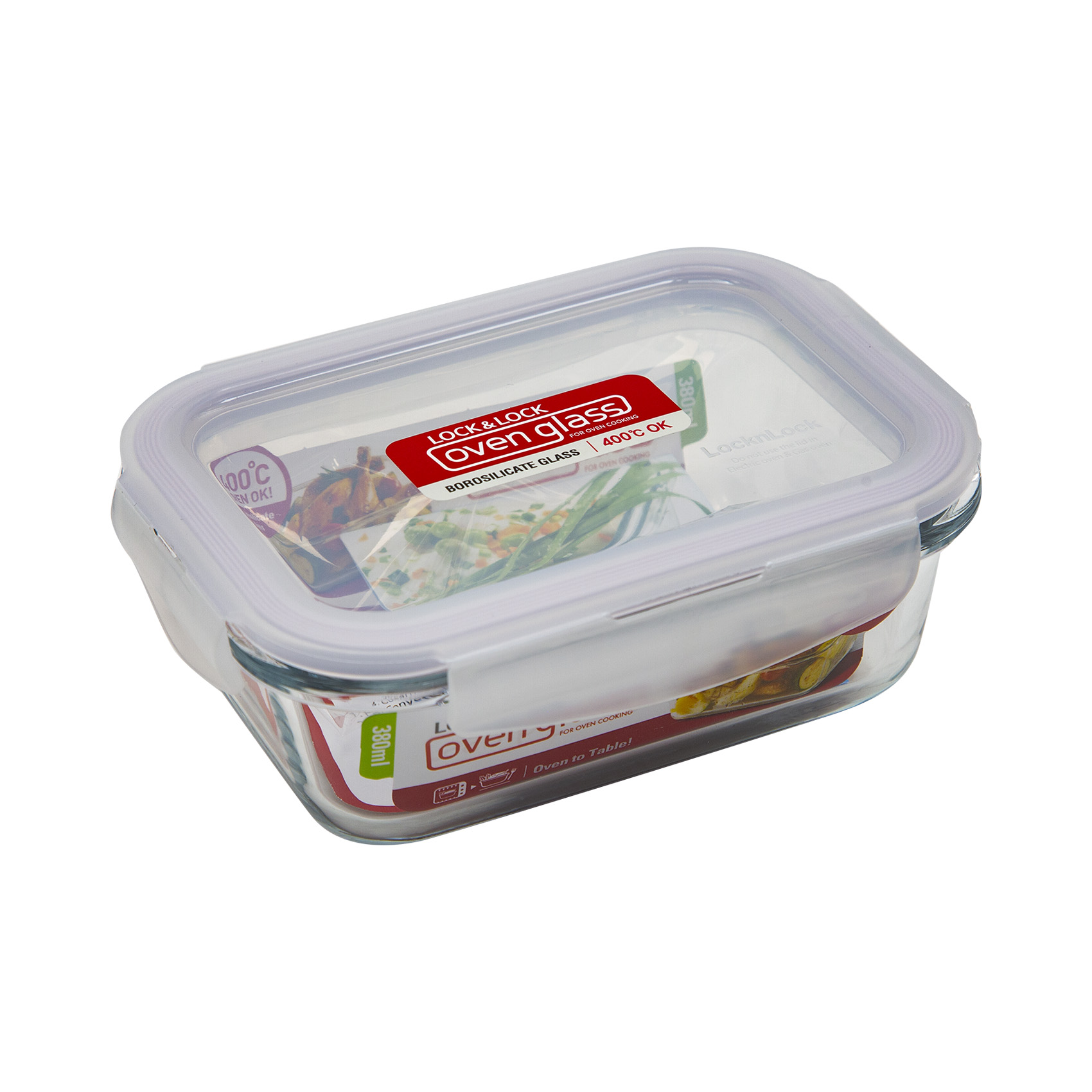 Lock & Lock Boroseal II Heat Resistant Glass Rectangle 380ML