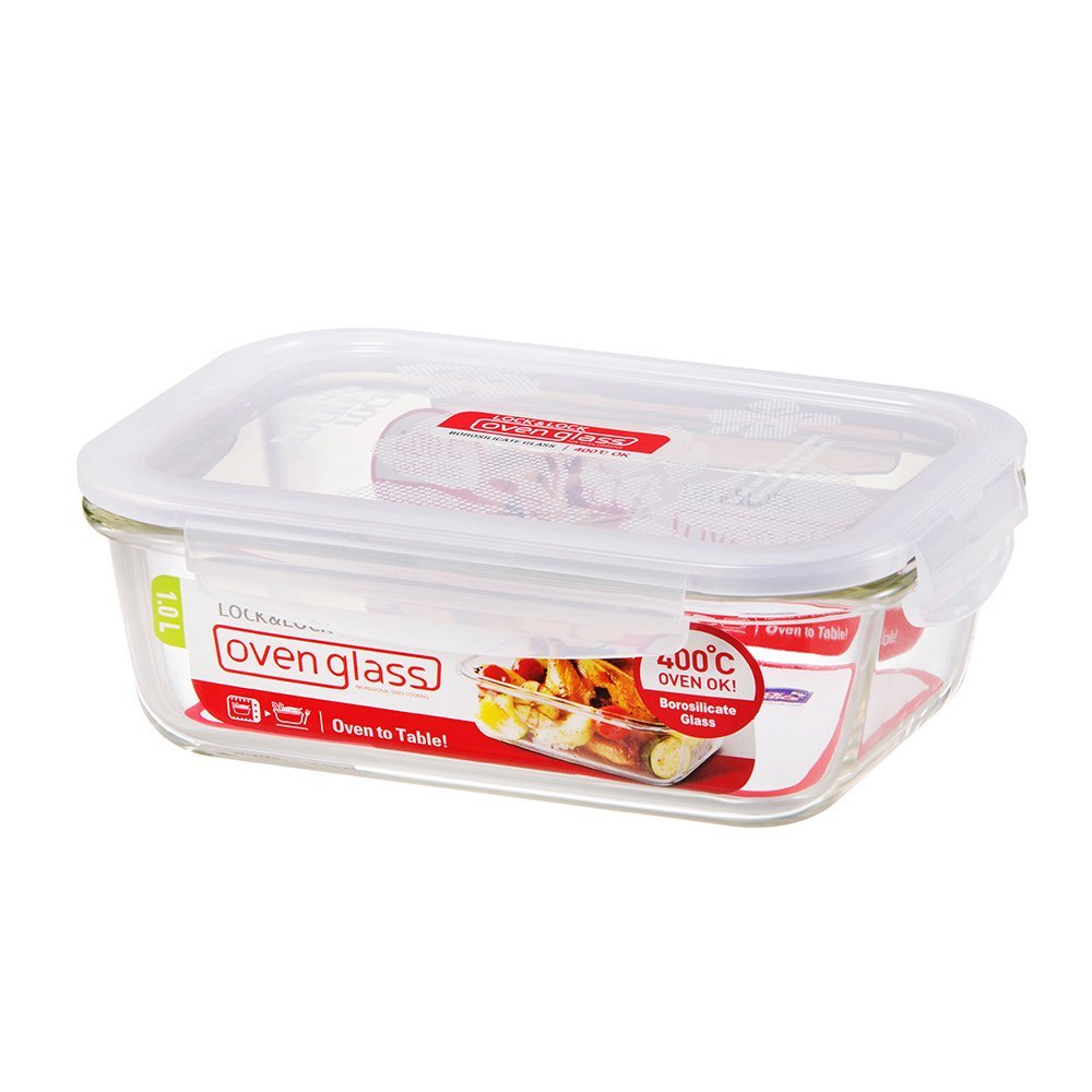 Lock & Lock Euro Glass Container Rectangular (1 Litre)