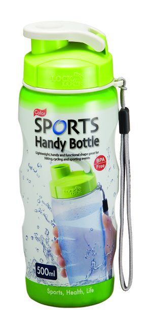 LocknLock Green Sports Handy Bottle With Carry Strap - 500ml