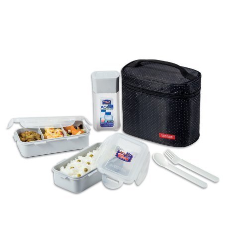 Ke758086 L&l Lunch Box Set W/black Bag Spoonfork