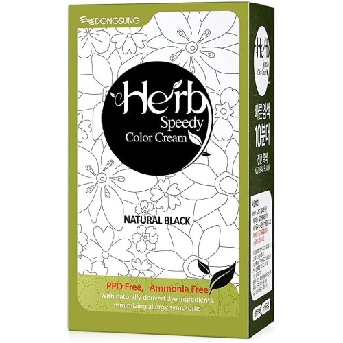 Herb Speedy PPD Free Hair Dye, Ammonia Free Hair Colour Natural Black Contains Sun Protection Odorless No More Eye And/or Scalp Irritations