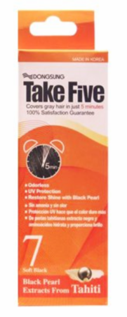 Dongsung Take 5 Permanent Hair Color 7 Soft Black 1.05 Oz