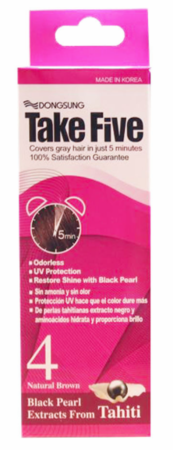 Dongsung Take 5 Permanent Hair Color 4 Natural Brown 1.05 Oz