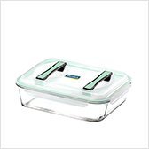 Glasslock Recipiente De Alimentos De Vidro Temperado Retangular Prático 4500 Ml – Cadeado Hermético Antiderramamento RP605