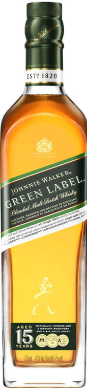 Johnnie Walker Green Label 15 Year Old Blended Malt Scotch Whisky