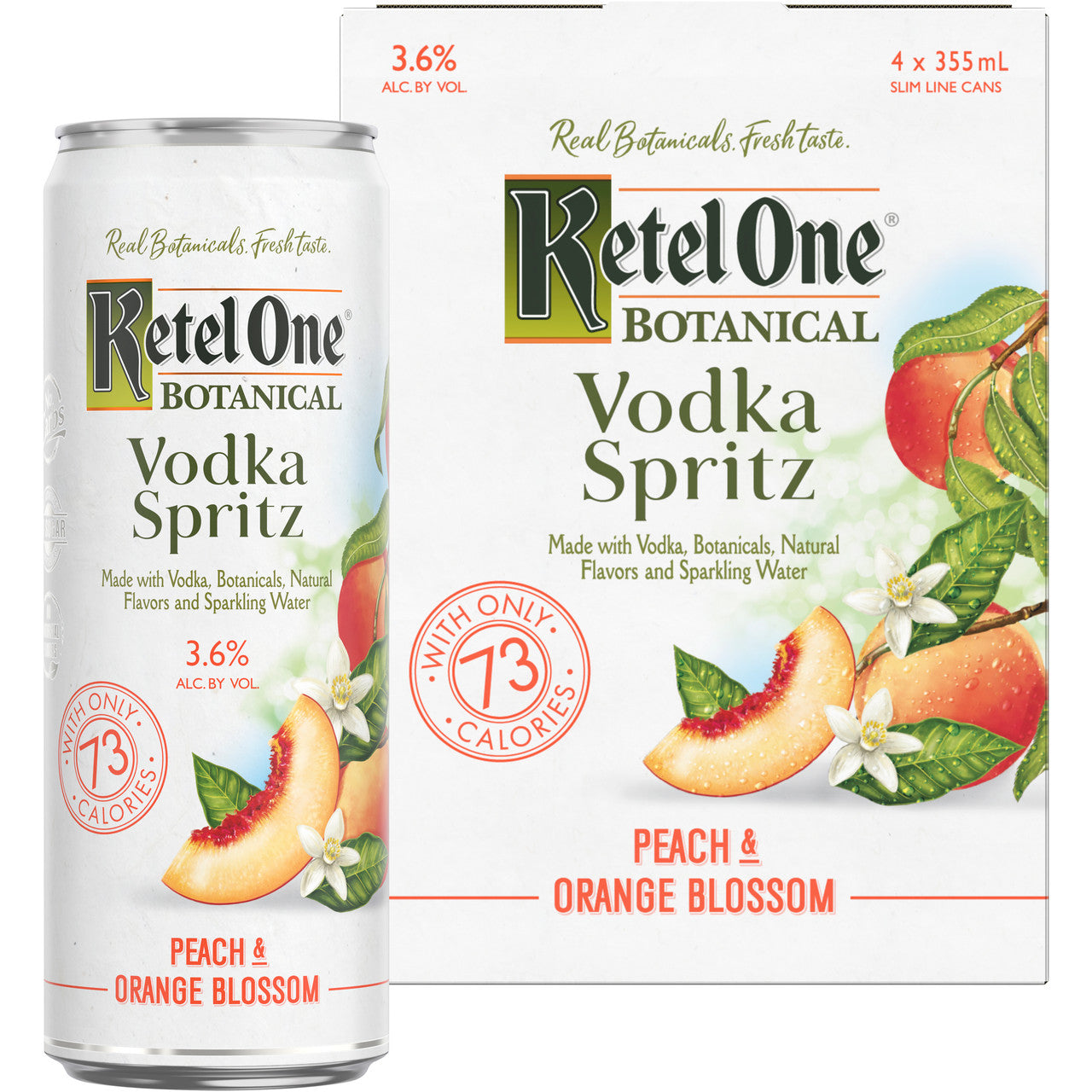 Ketel One Botanical Peach & Orange Blossom Vodka Spritz - 4pk/355ml Cans