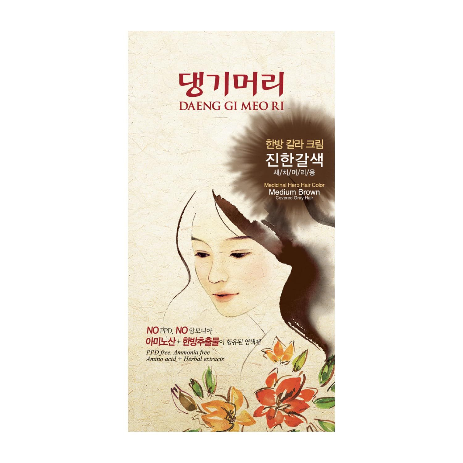 Daeng Gi Meo Ri Oriental Medicine Hair Color, Medium Brown, 1 Kit