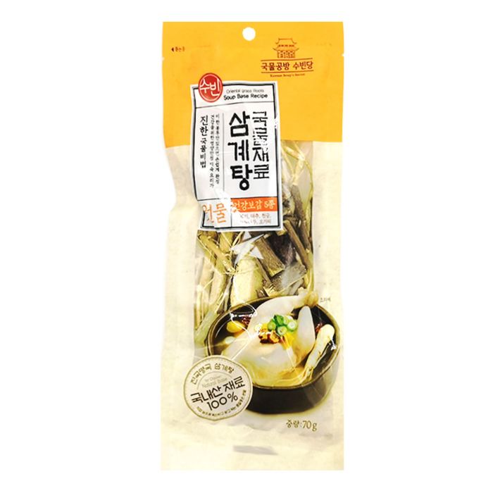 Soobin 수빈 국산 삼계탕재료 70G CHICKEN GINSENG SOUP STUFF