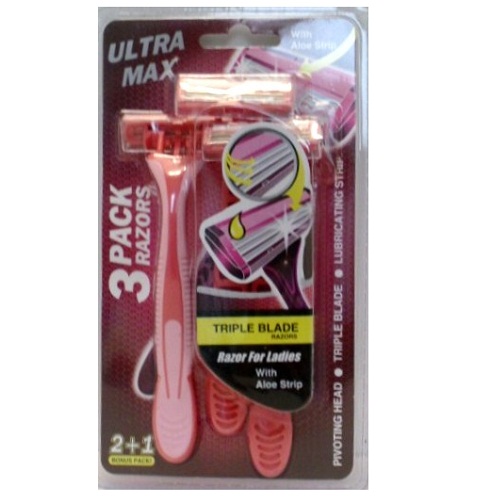 Ultra Max Ladies Razor W/ Aloe Strip -3 Pk