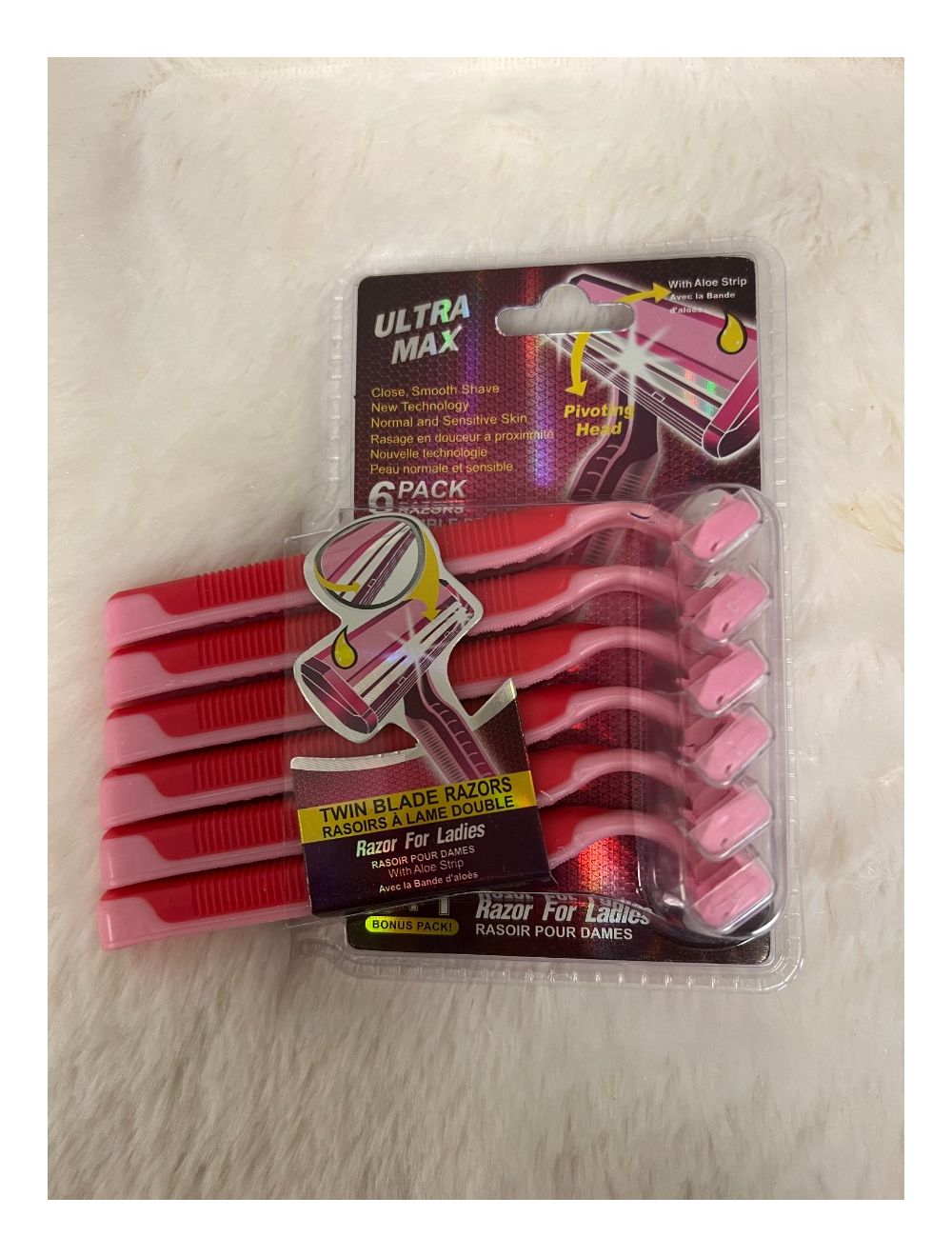 Ultra Max Razor 6pk Twin Blade Pink-whole