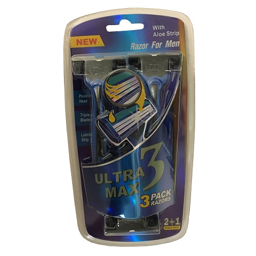 Ultra Max 3 Mens Razors 3pk 2 + 1-whole