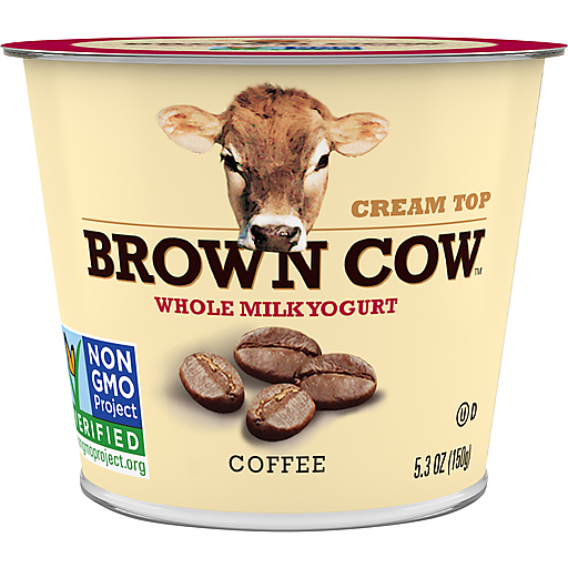 Brown Cow Cream Top Coffee Whole Milk Yogurt 5.3 Oz. Cup
