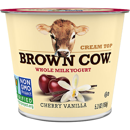 Brown Cow Cream Top Cherry Vanilla Whole Milk Yogurt 5.3 Oz. Cup